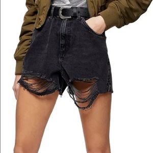 High Rise black Top Shop Mom shorts. USA size 8